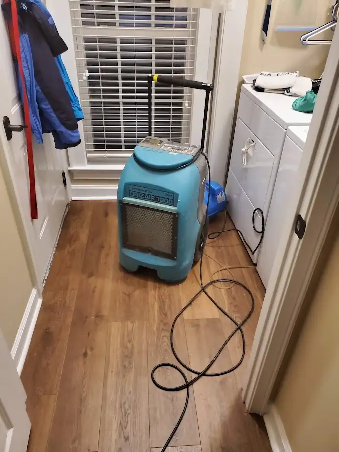Commercial dehumidifier deployed for Flood Damage Cleanup in University Park
