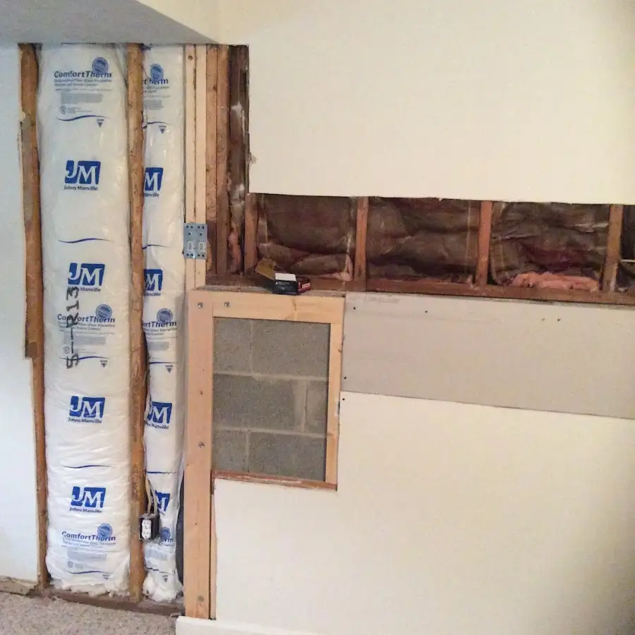 Wall insulation replacement during Contents Cleaning & Restoration in University Park